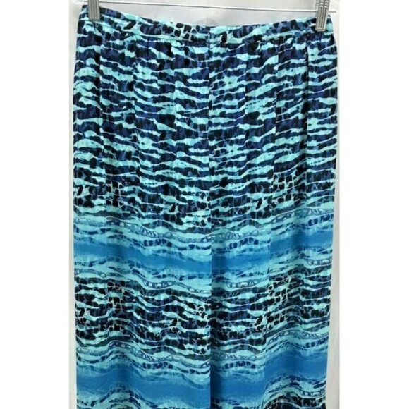 AMBAR Skirt Medium Blue Abstract Shift Women New - Picture 2 of 5